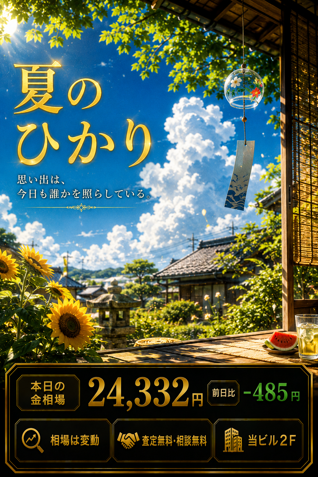金相場24,332円。お盆だからこそ見つかる、家族の思い出と小さな宝物
