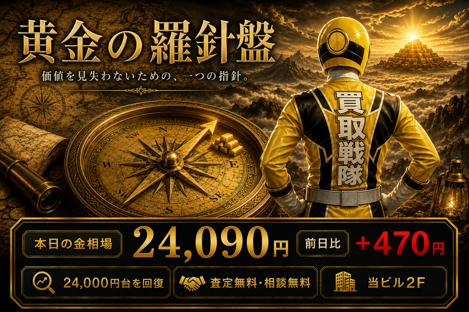 金相場24,090円で24,000円台を回復。高値圏が続く今、売却タイミングをどう考える？
