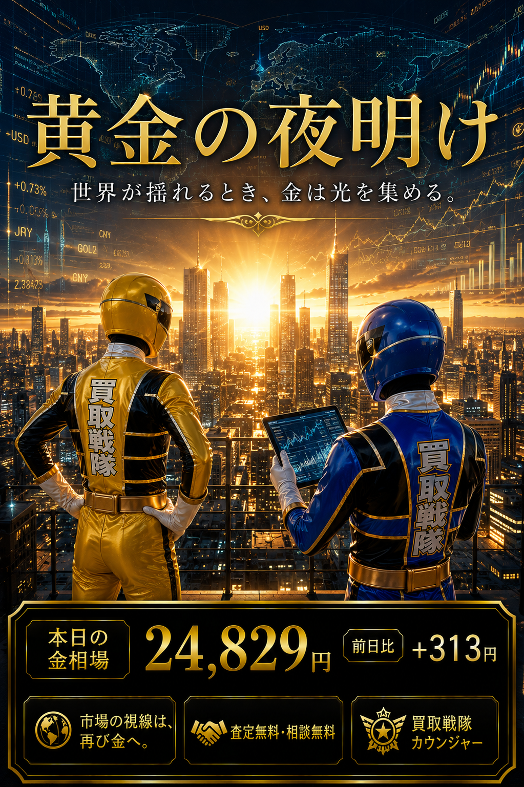 金相場24,829円、前日比+313円。なぜ今、金は買われている？